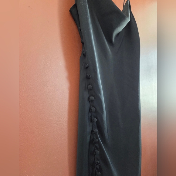 Zara Black Maxi Dress with Button Detail NWOT - Picture 3 of 9